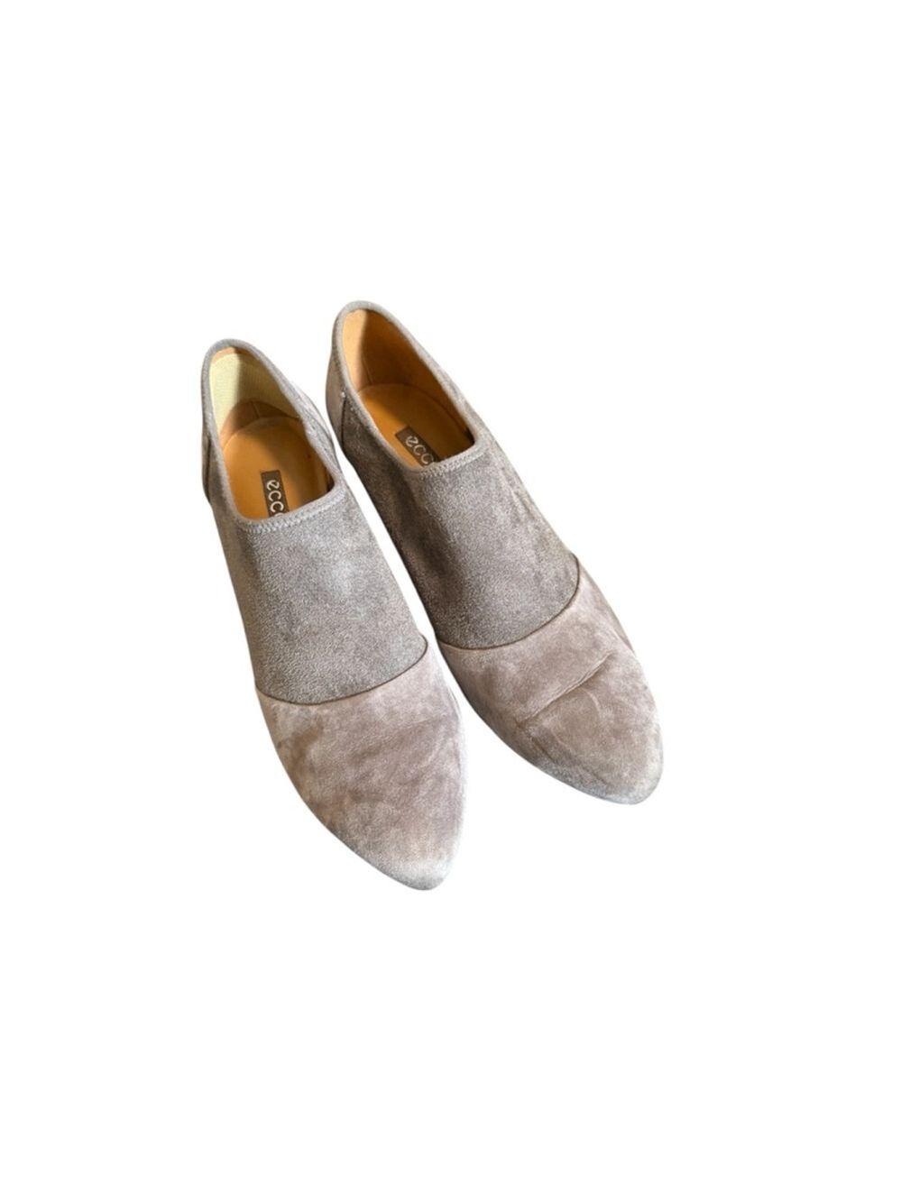 Ecco Gray Suede Slim Heel Ankle Boots Size 40/9-9 1/2 Size 10 Shoes Booties - Picture 4 of 9